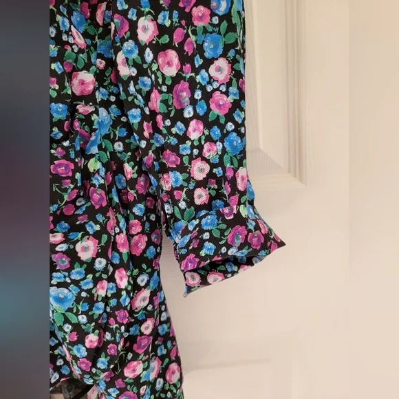 Zara Floral Short Satin Dress - Picture 9 of 10